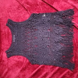 Crochet croptop faded black